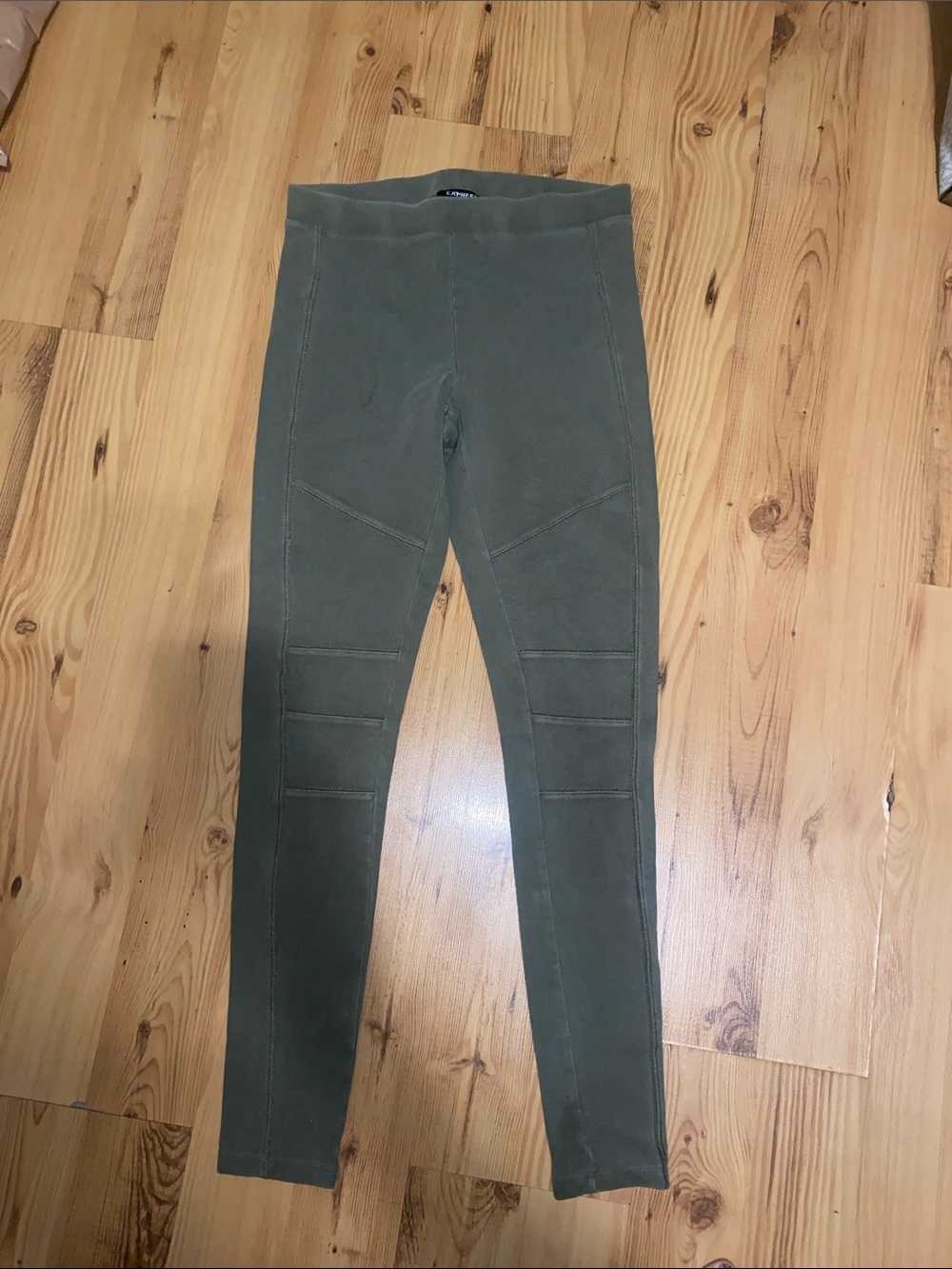 Express Olive Ribbed Leggings